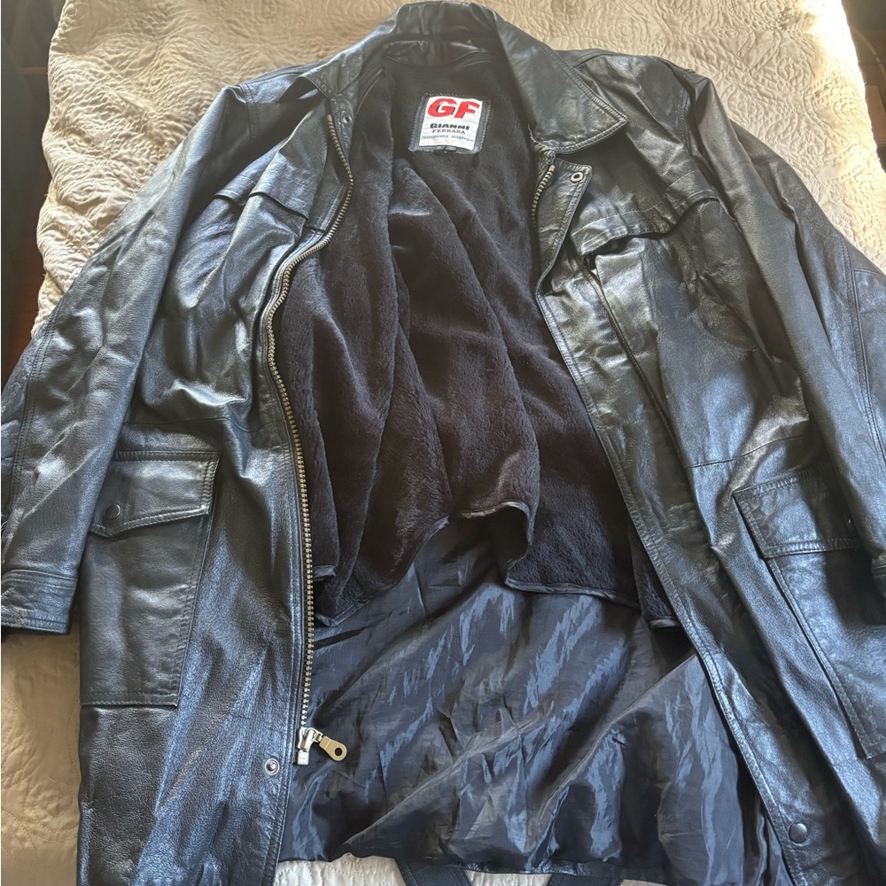 Leather trench coat size XL